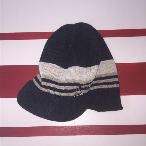 Adidas Knit Beanie With Visor Brim Hat 